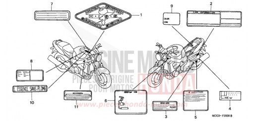 ETICHETTA DI AVVERTIMENTO CB1100SF1 di 2001
